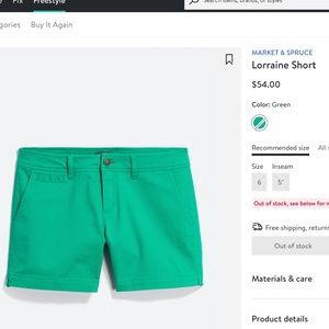 Market and Spruce Lorraine shorts - green